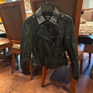 Runway New York NWT Black Vegan Leather Jacket Size Small